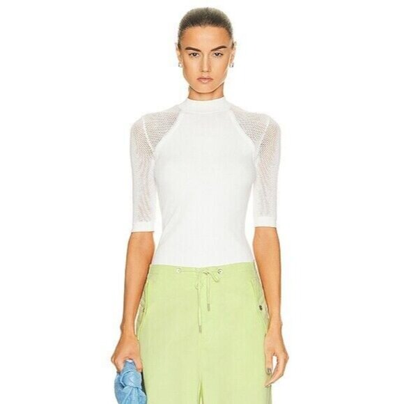 Stella McCartney Tops - Stella McCartney Mesh Knit Top Pure White Short Sleeve